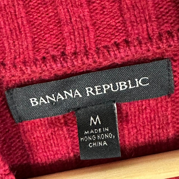Banana Republic Italian Merino Turtleneck Sweater Womons Medium Red - Picture 7 of 11